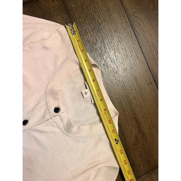 Banana Republic Cardigan Sweater Women's Size M Palest Pink Silk Cotton Cashmere - Picture 7 of 9